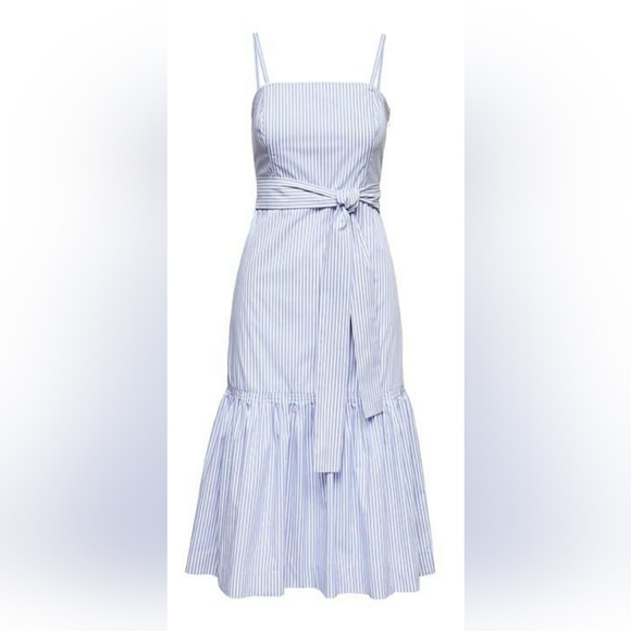 NWT Banana Republic blue striped midi dress 00P - Picture 2 of 10